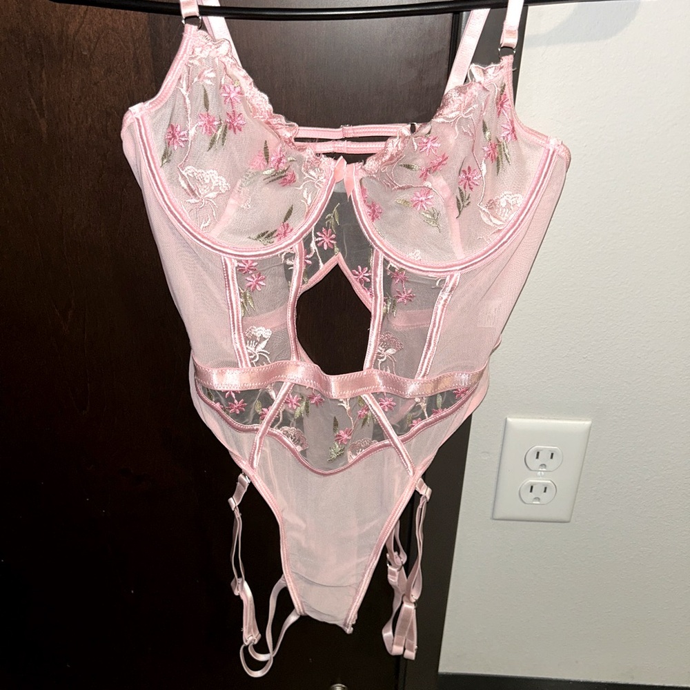 Pink Floral Lingerie